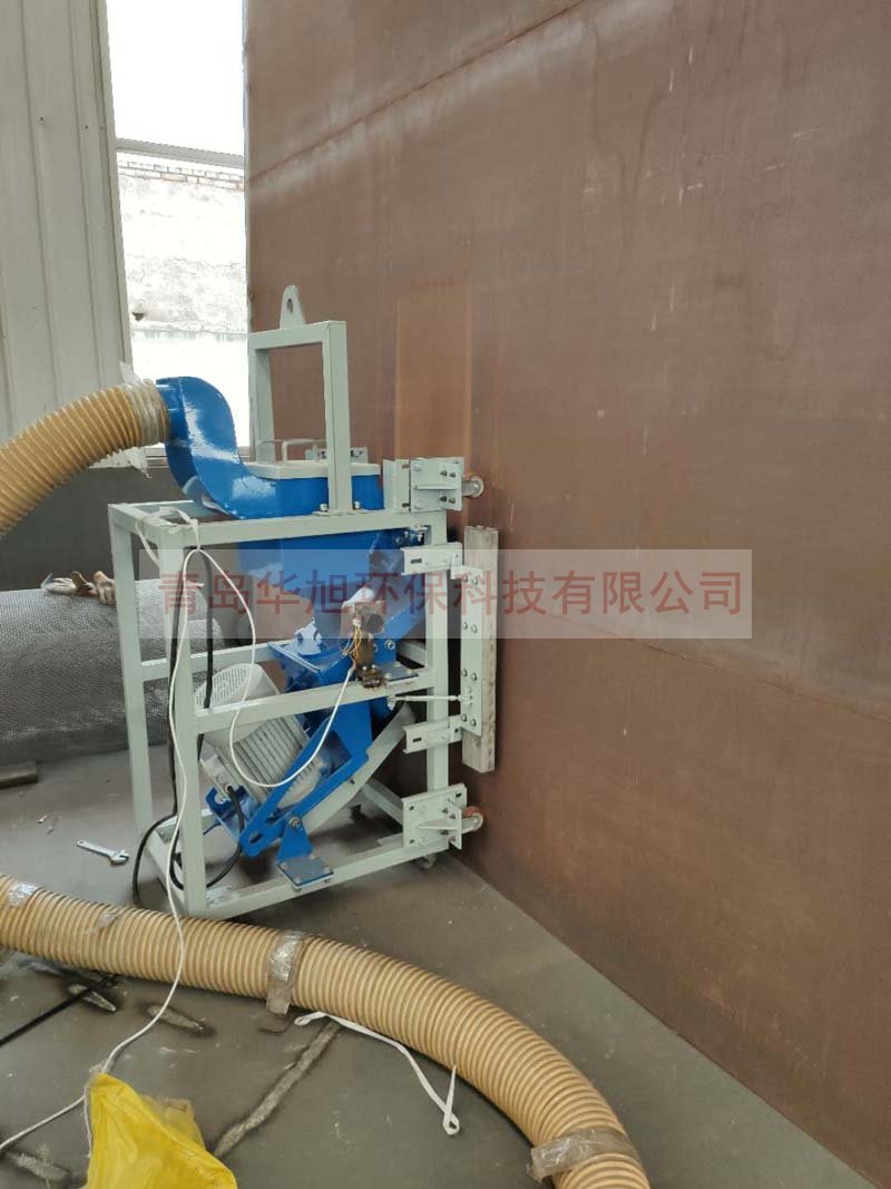 油罐外壁拋丸機(jī)發(fā)貨前試機(jī)現(xiàn)場(chǎng)